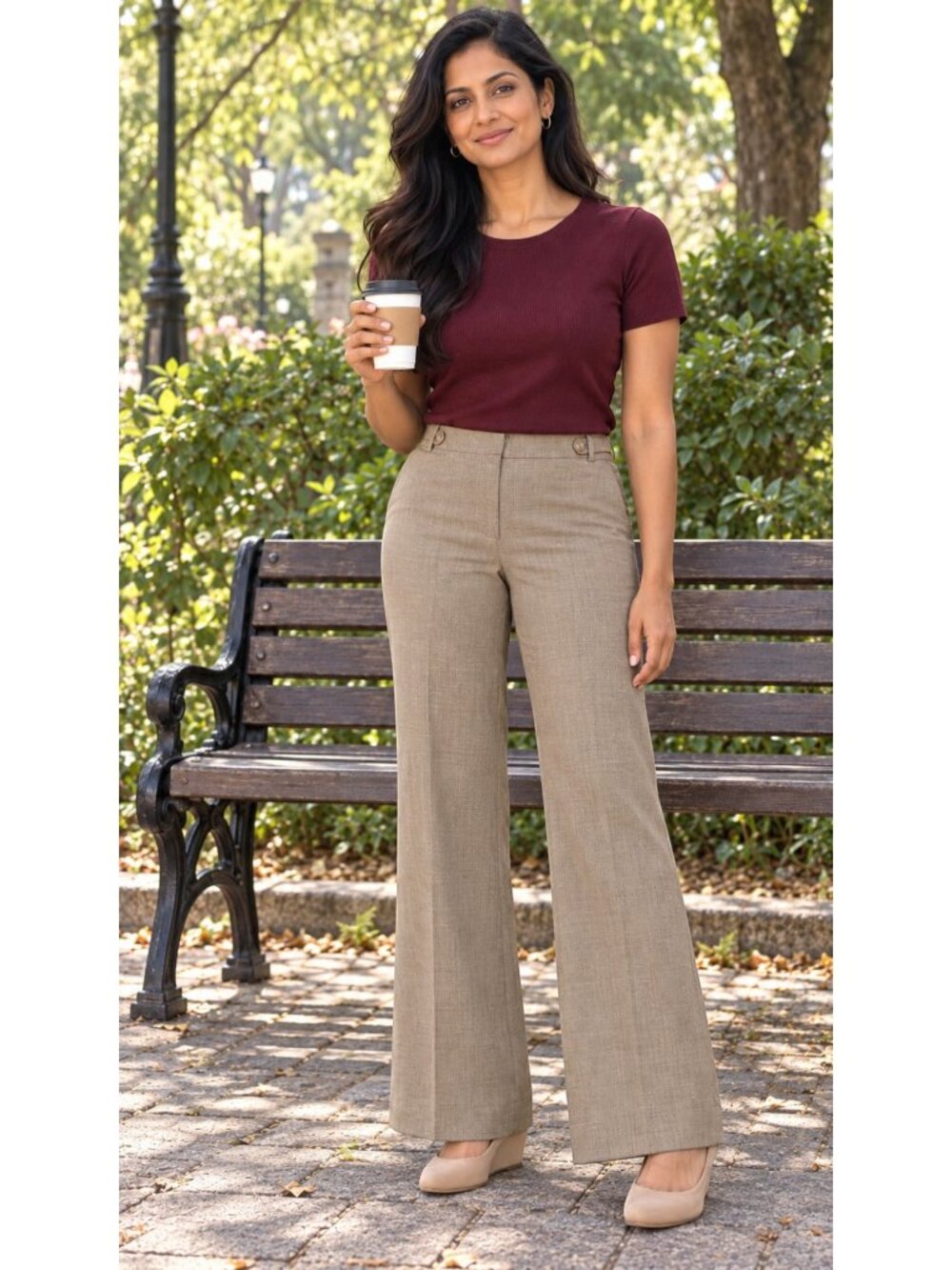 The Limited Cassidy Fit Trouser Pants Sz 8L Beige
